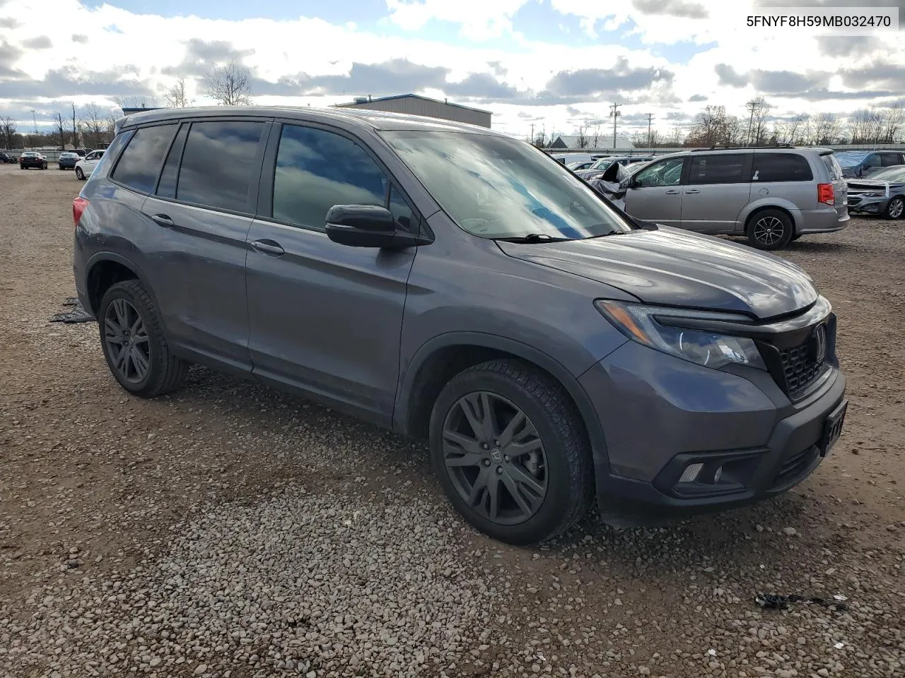 2021 Honda Passport Exl VIN: 5FNYF8H59MB032470 Lot: 78829054