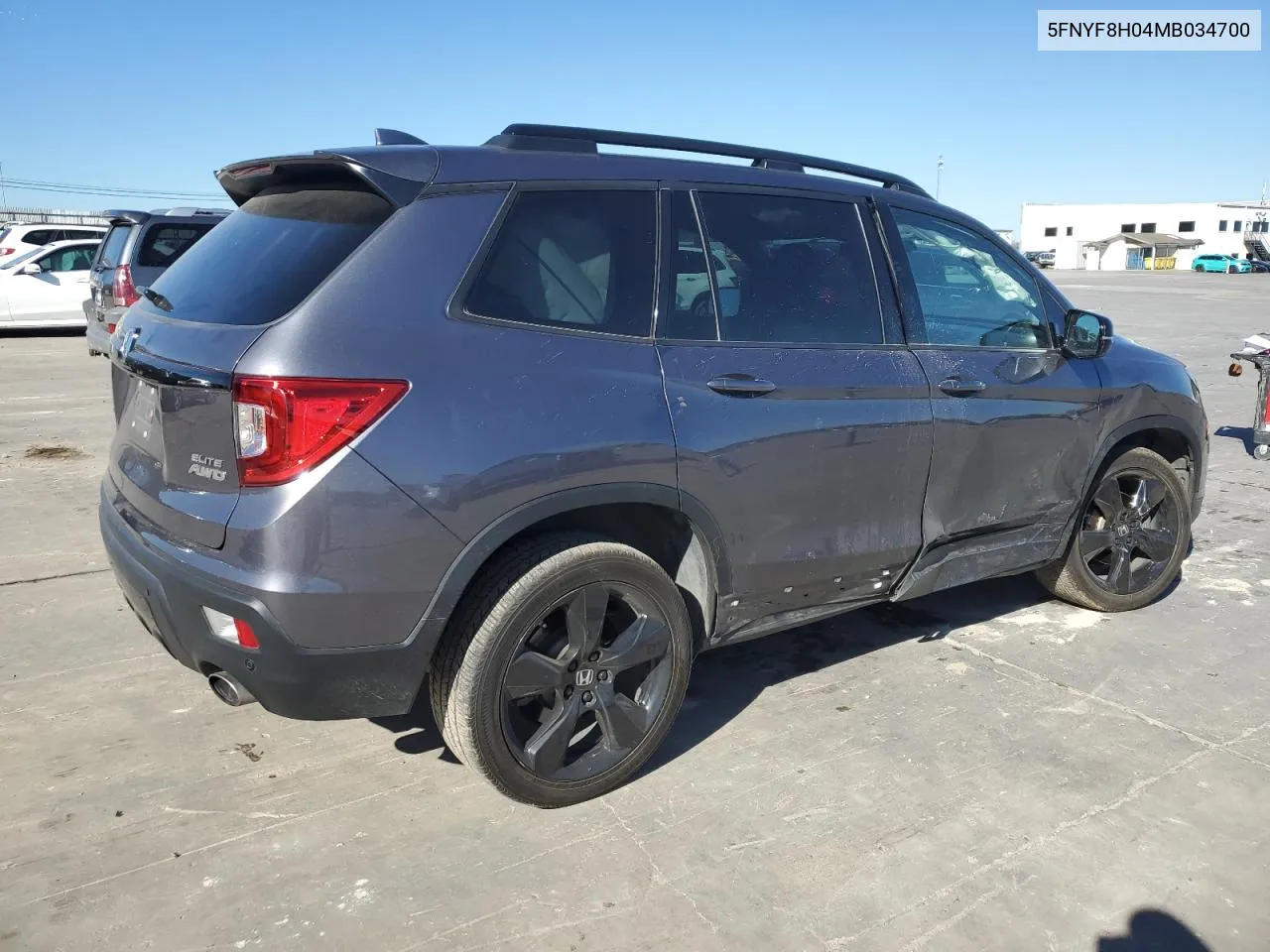 2021 Honda Passport Elite VIN: 5FNYF8H04MB034700 Lot: 80916854