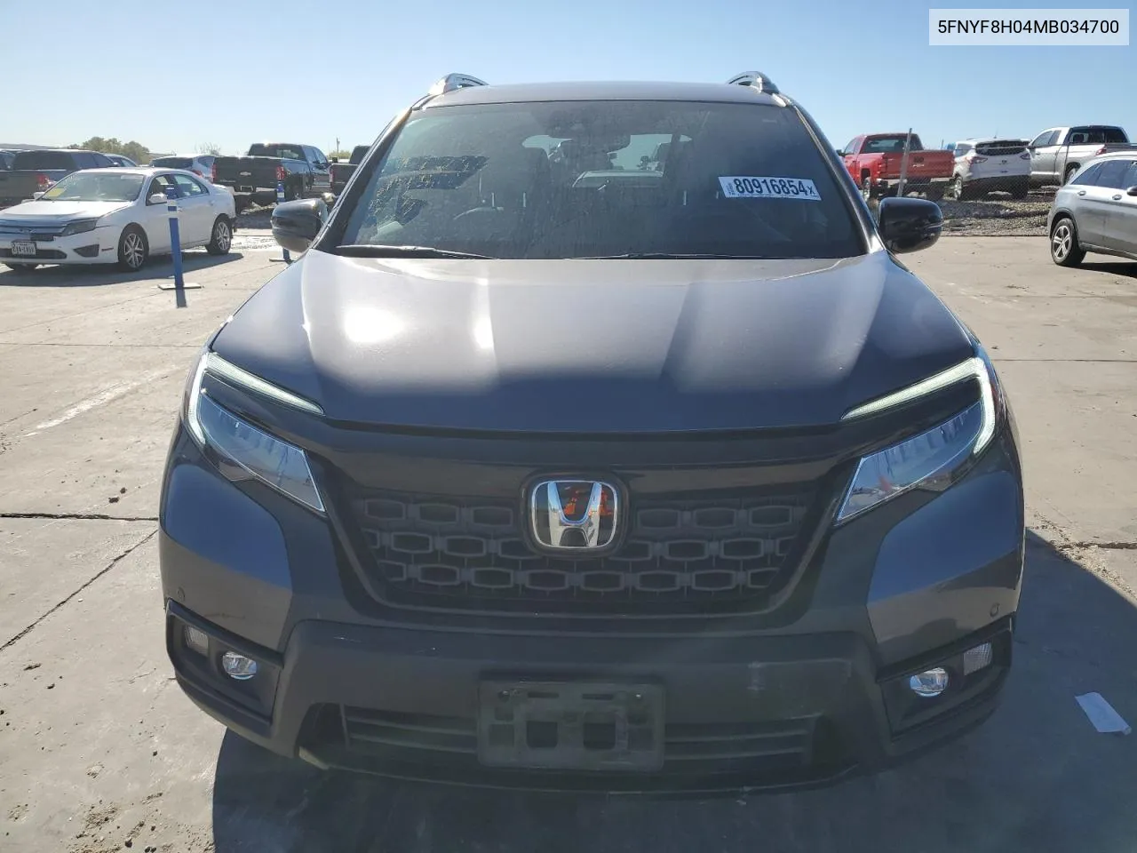 2021 Honda Passport Elite VIN: 5FNYF8H04MB034700 Lot: 80916854