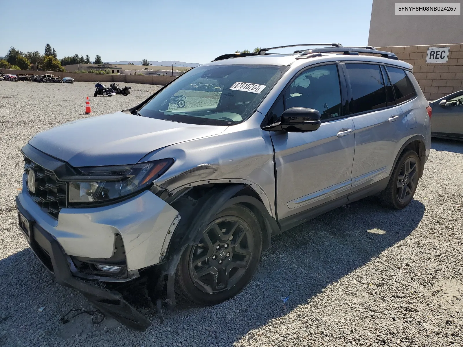 2022 Honda Passport Elite VIN: 5FNYF8H08NB024267 Lot: 67915764