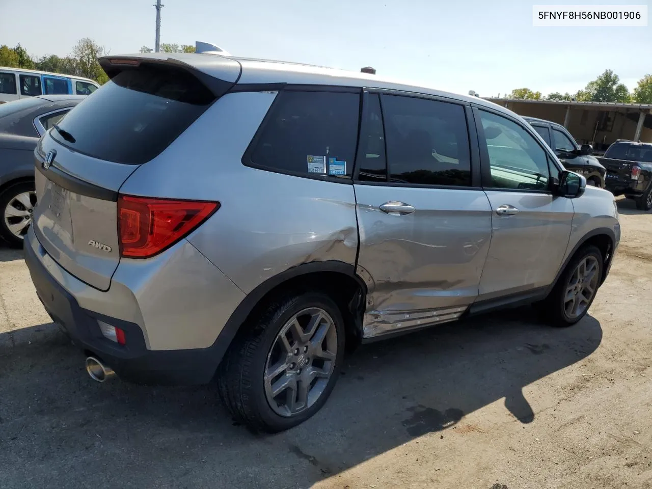 2022 Honda Passport Exl VIN: 5FNYF8H56NB001906 Lot: 70005964