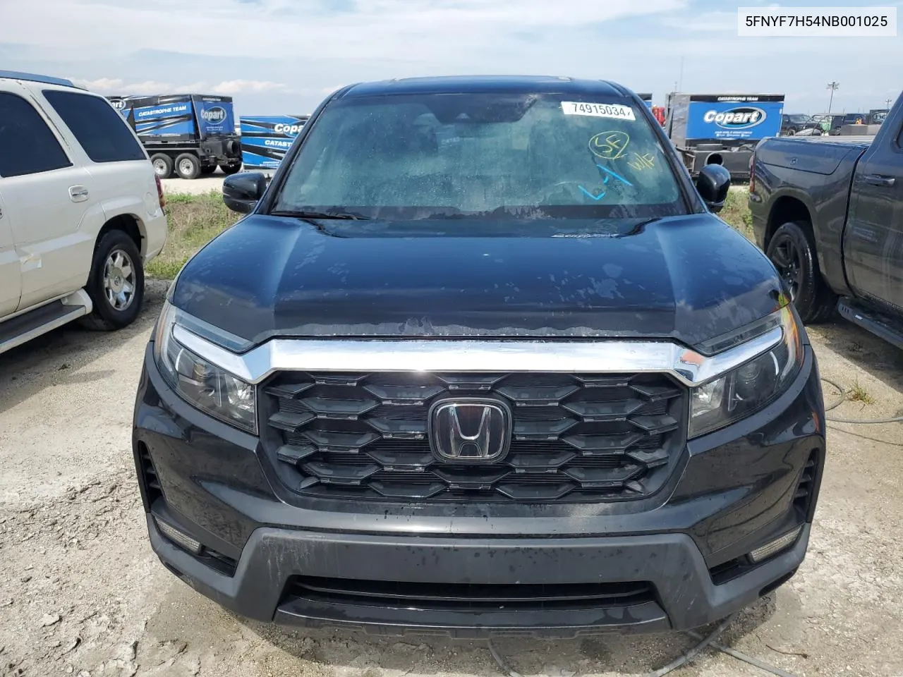 2022 Honda Passport Exl VIN: 5FNYF7H54NB001025 Lot: 74915034