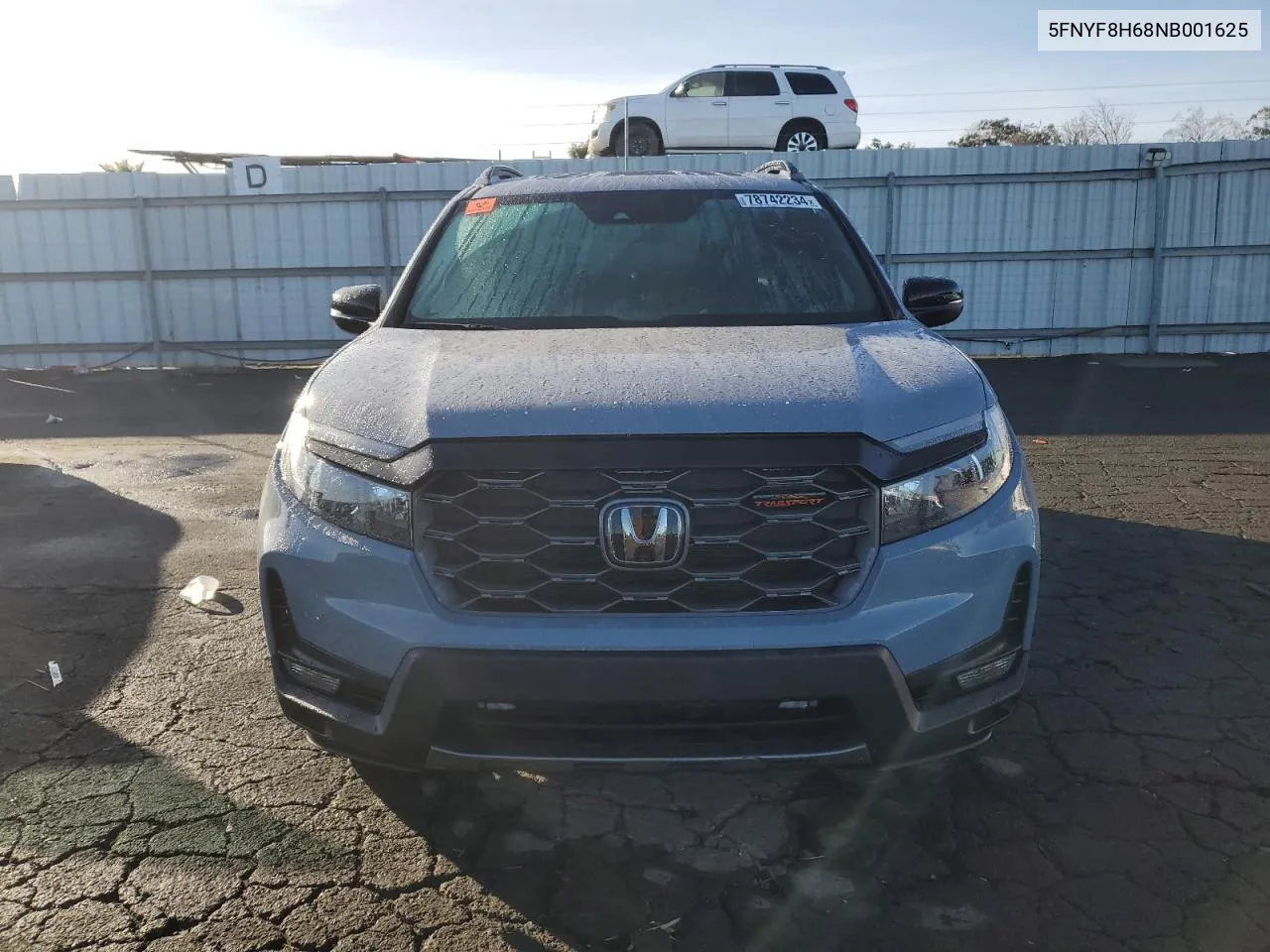 2022 Honda Passport Trail Sport VIN: 5FNYF8H68NB001625 Lot: 78742234