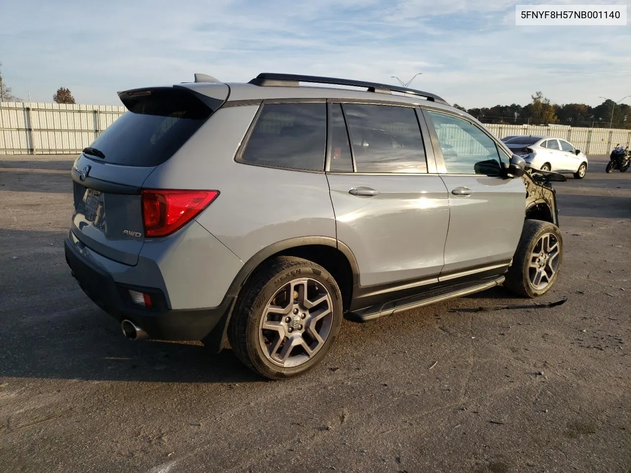 2022 Honda Passport Exl VIN: 5FNYF8H57NB001140 Lot: 80652244