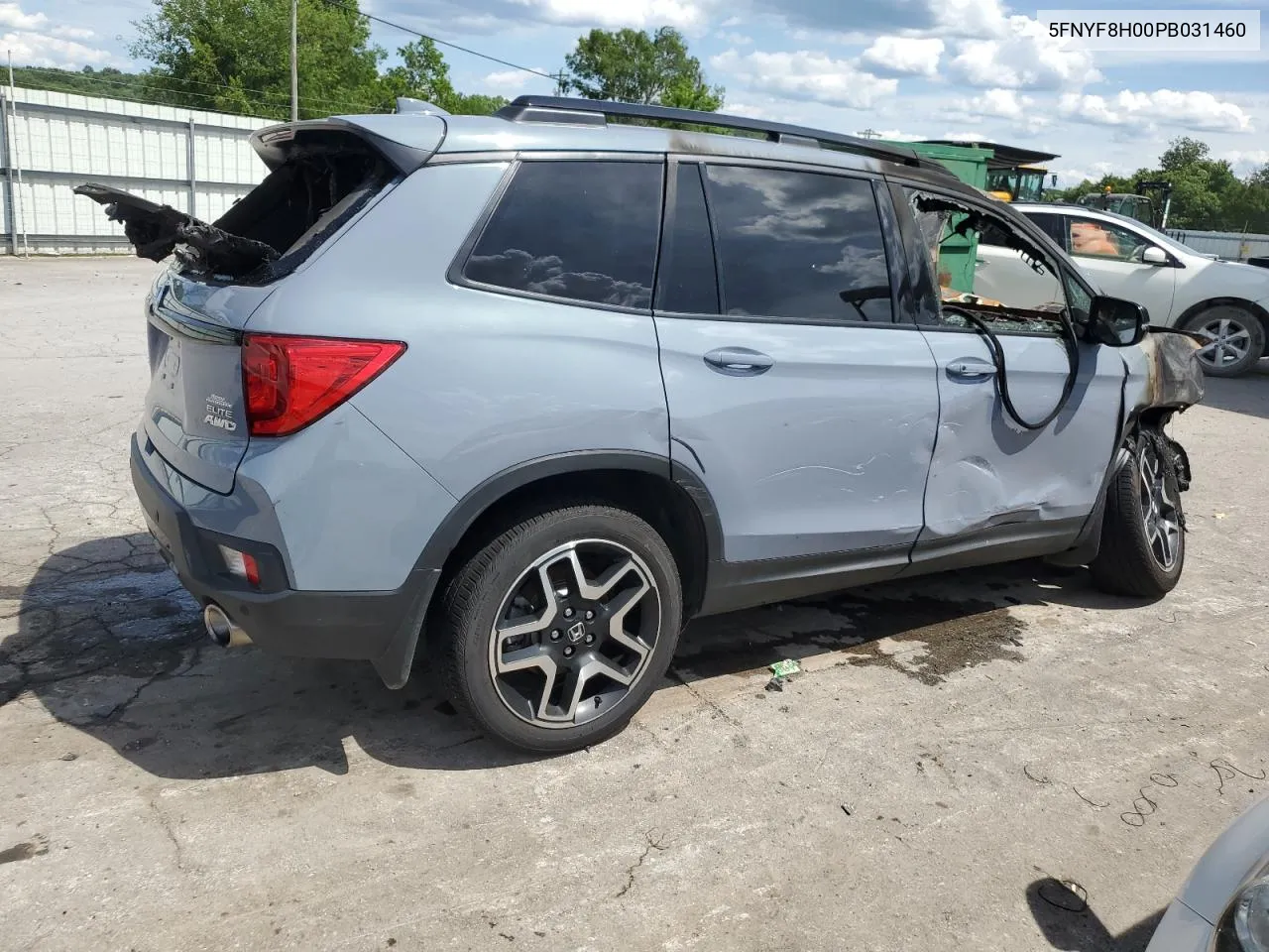 2023 Honda Passport Elite VIN: 5FNYF8H00PB031460 Lot: 56569144