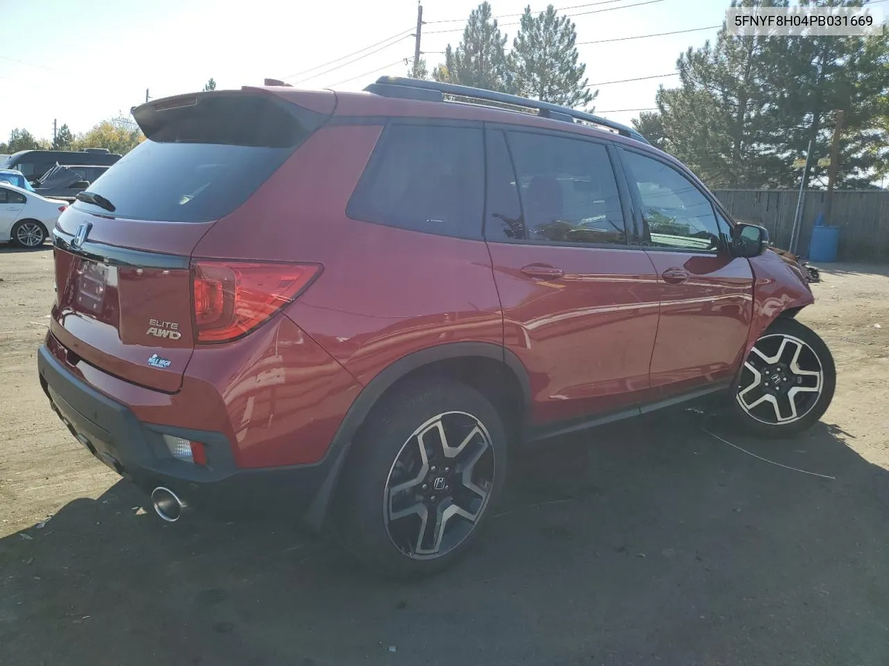 2023 Honda Passport Elite VIN: 5FNYF8H04PB031669 Lot: 74446844