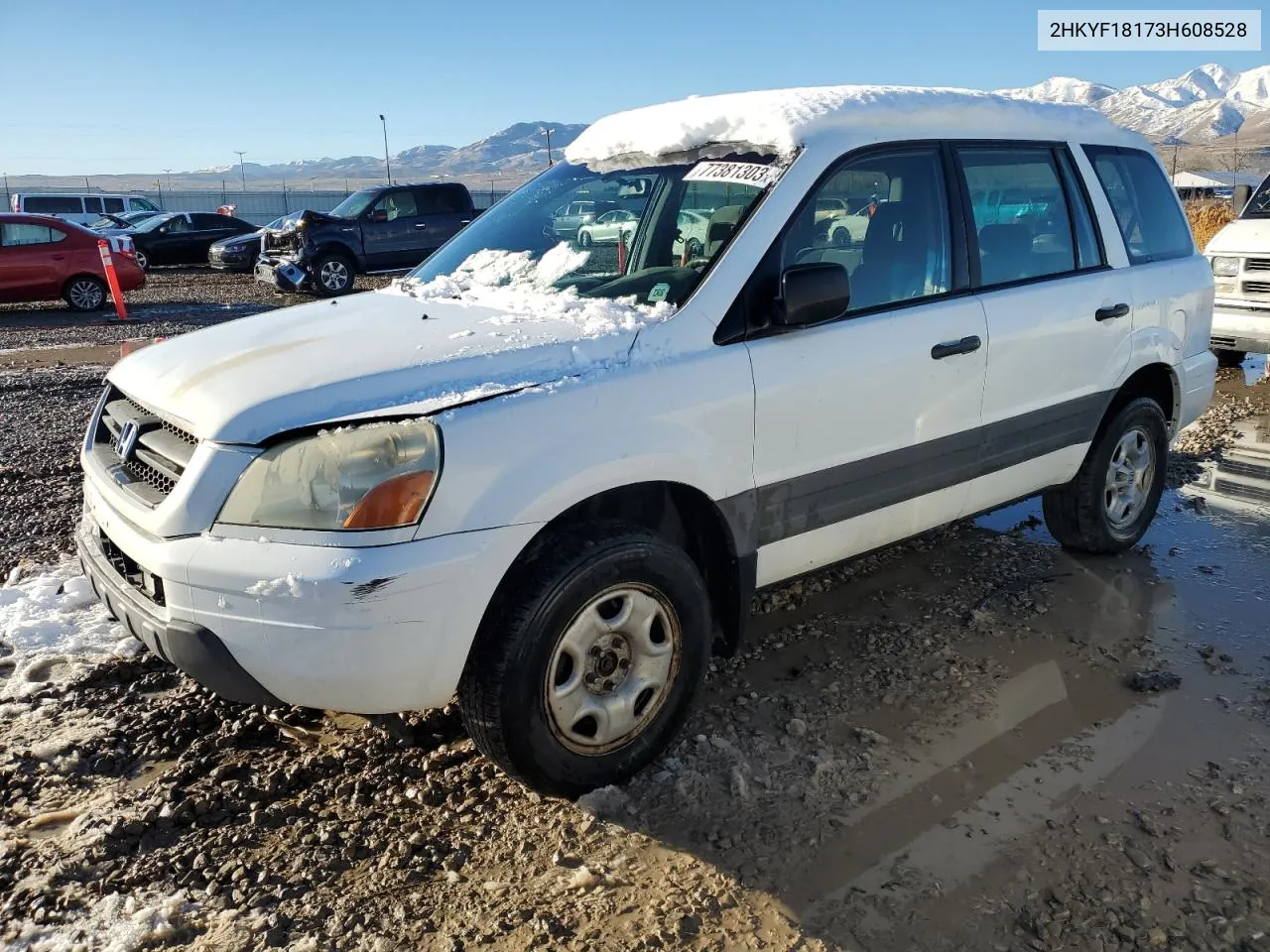 2003 Honda Pilot Lx VIN: 2HKYF18173H608528 Lot: 48464784