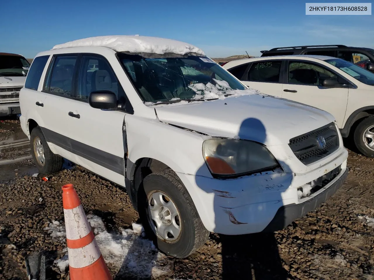 2003 Honda Pilot Lx VIN: 2HKYF18173H608528 Lot: 48464784