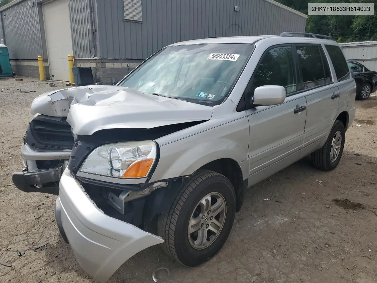 2003 Honda Pilot Exl VIN: 2HKYF18533H614023 Lot: 58003324