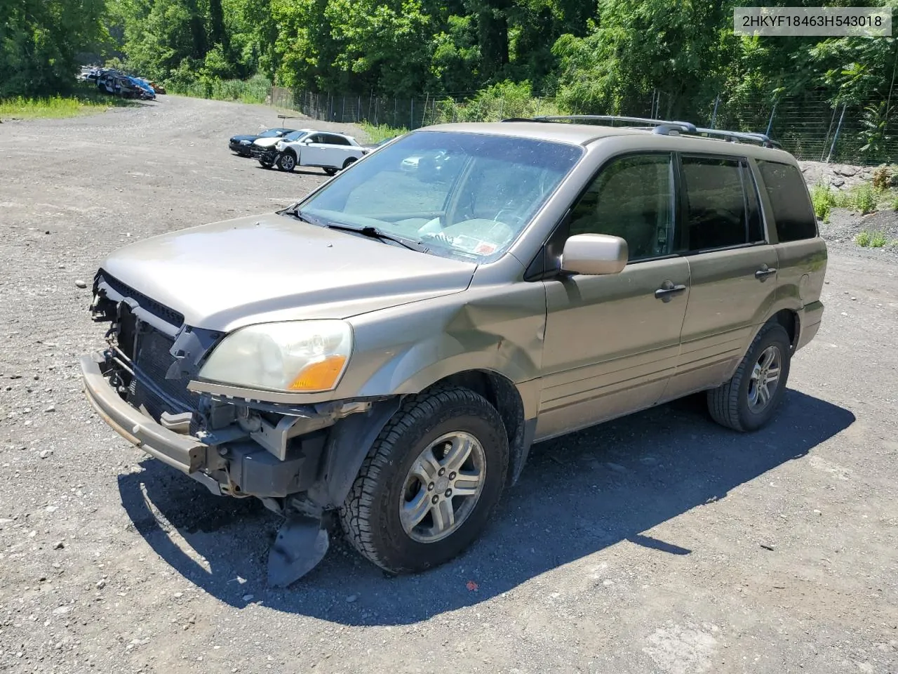 2003 Honda Pilot Ex VIN: 2HKYF18463H543018 Lot: 60608024