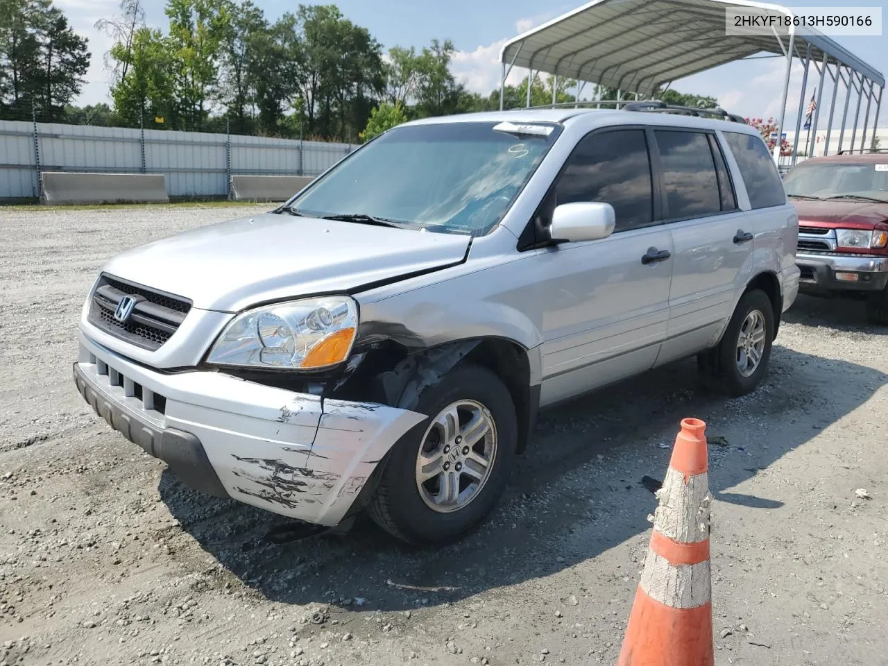 2003 Honda Pilot Exl VIN: 2HKYF18613H590166 Lot: 63046834