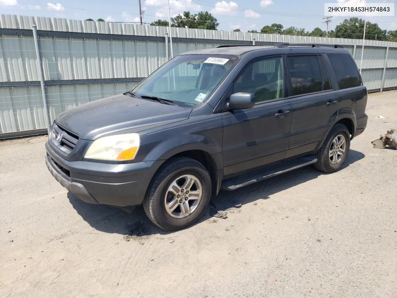 2003 Honda Pilot Ex VIN: 2HKYF18453H574843 Lot: 67358964