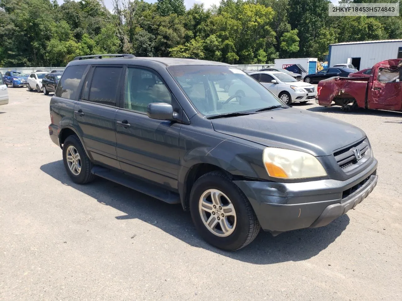 2003 Honda Pilot Ex VIN: 2HKYF18453H574843 Lot: 67358964