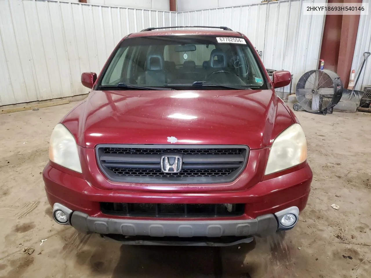 2003 Honda Pilot Exl VIN: 2HKYF18693H540146 Lot: 67702554