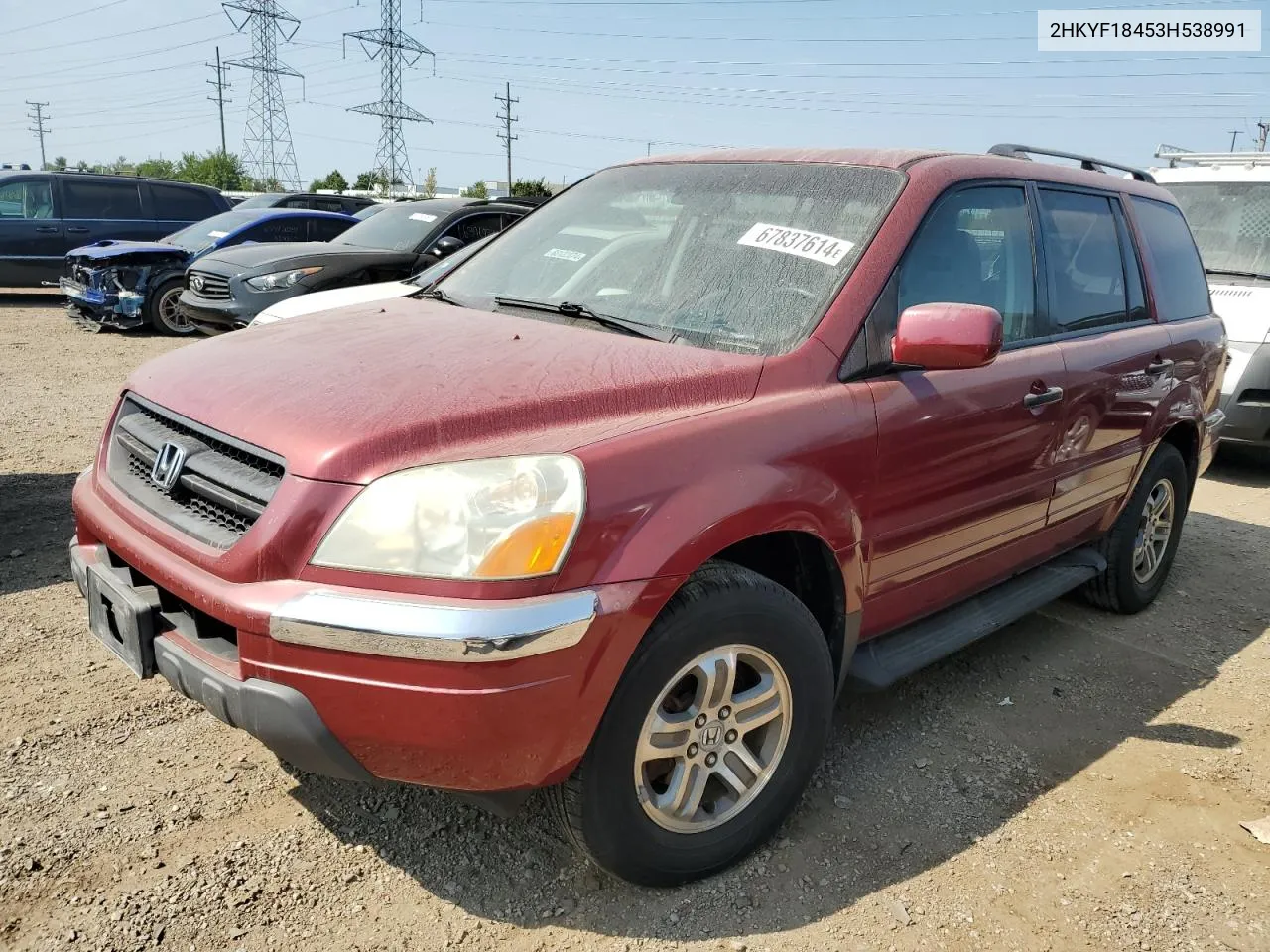 2003 Honda Pilot Ex VIN: 2HKYF18453H538991 Lot: 67837614