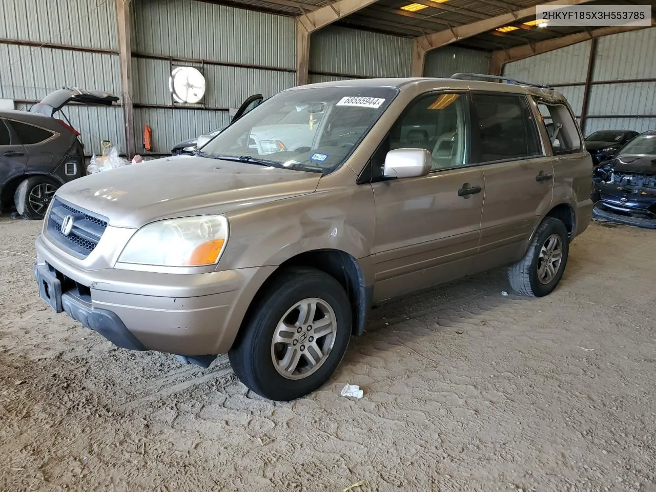 2003 Honda Pilot Exl VIN: 2HKYF185X3H553785 Lot: 68555944