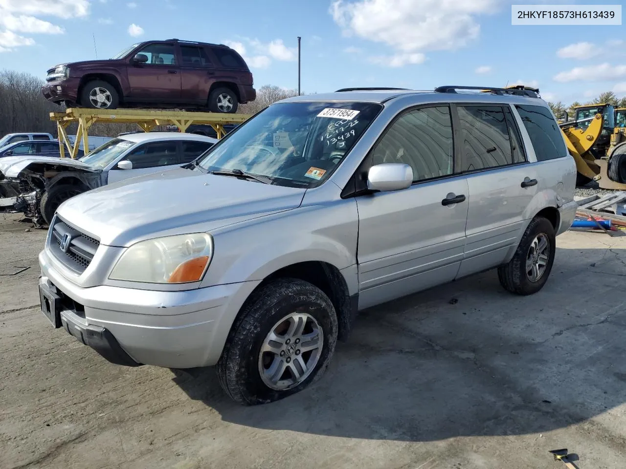 2003 Honda Pilot Exl VIN: 2HKYF18573H613439 Lot: 69990384