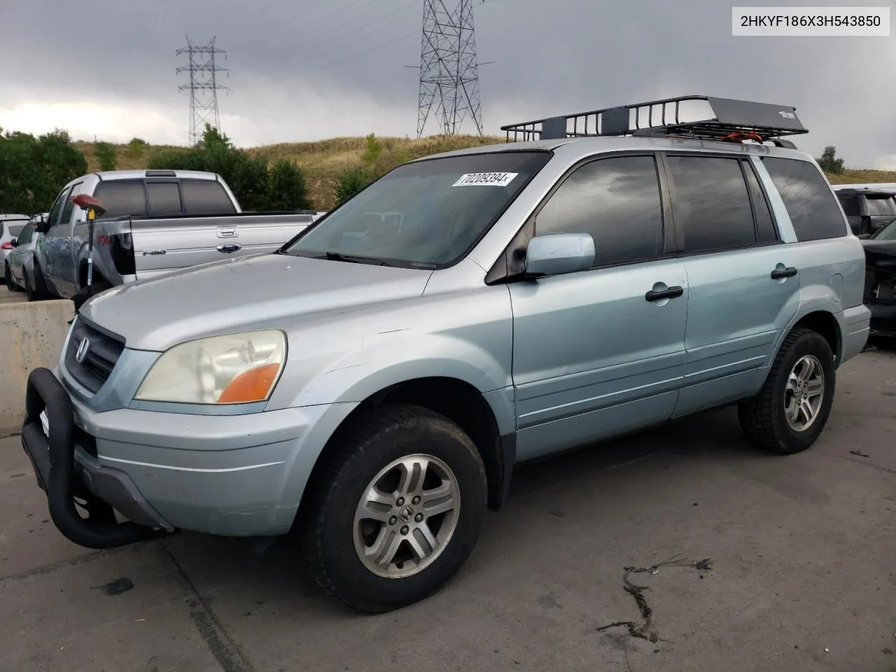 2003 Honda Pilot Exl VIN: 2HKYF186X3H543850 Lot: 70209394