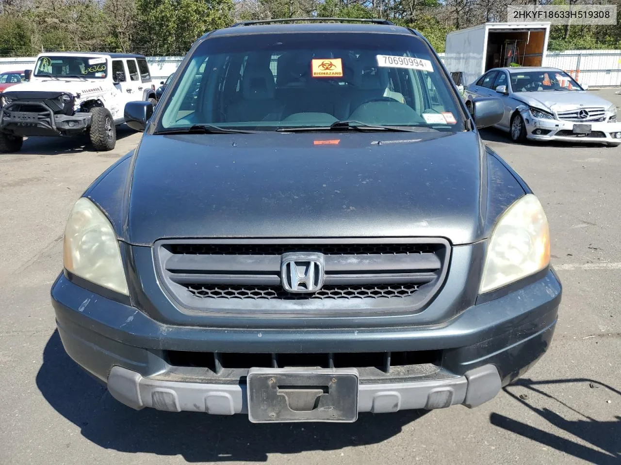 2003 Honda Pilot Exl VIN: 2HKYF18633H519308 Lot: 70690994