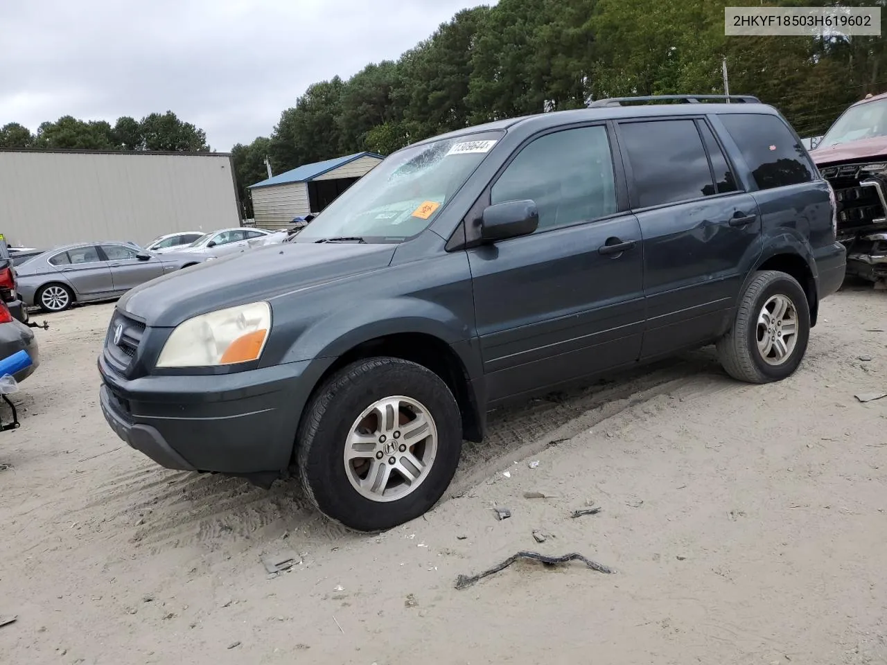 2003 Honda Pilot Exl VIN: 2HKYF18503H619602 Lot: 71309644