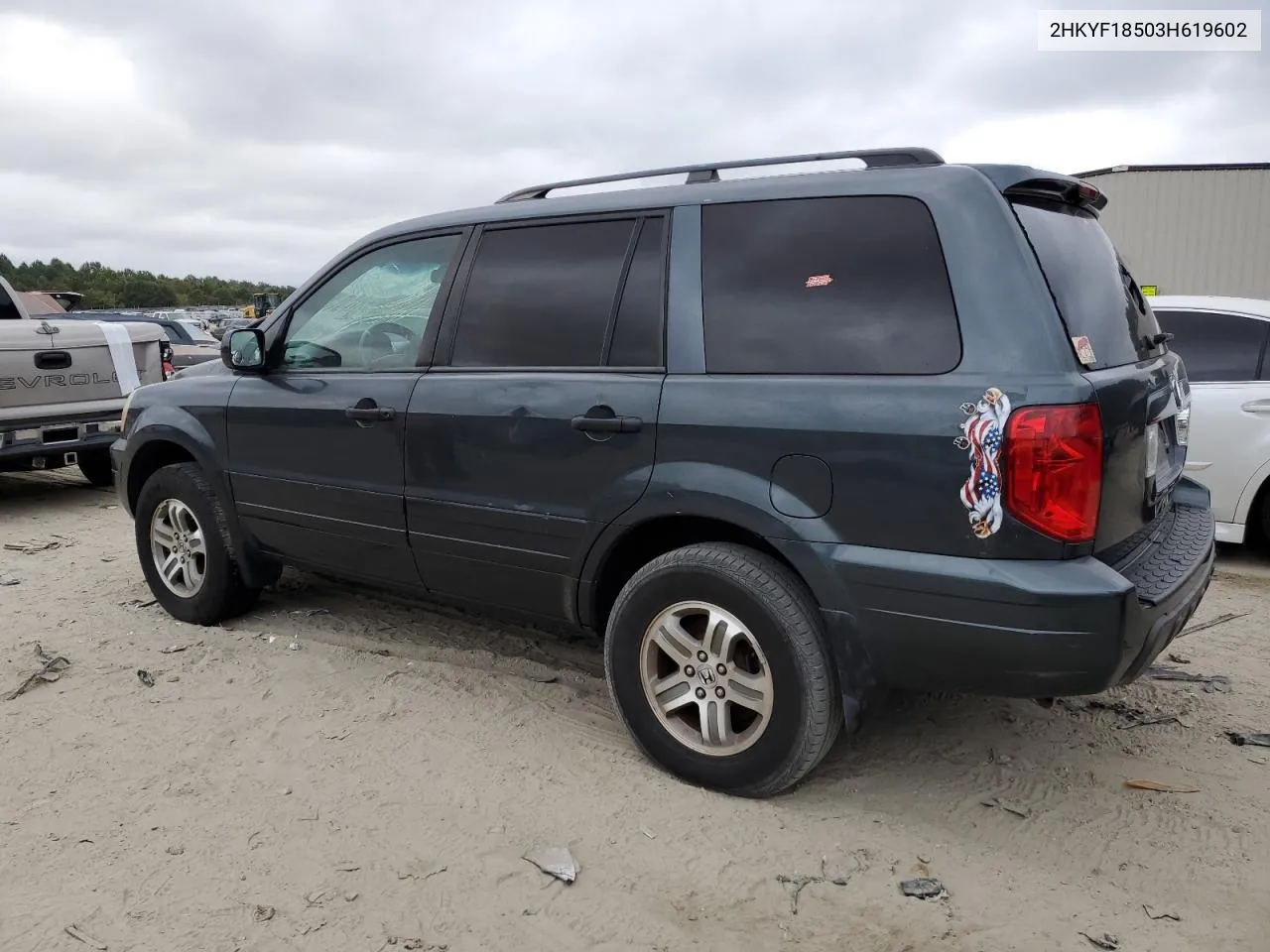 2003 Honda Pilot Exl VIN: 2HKYF18503H619602 Lot: 71309644