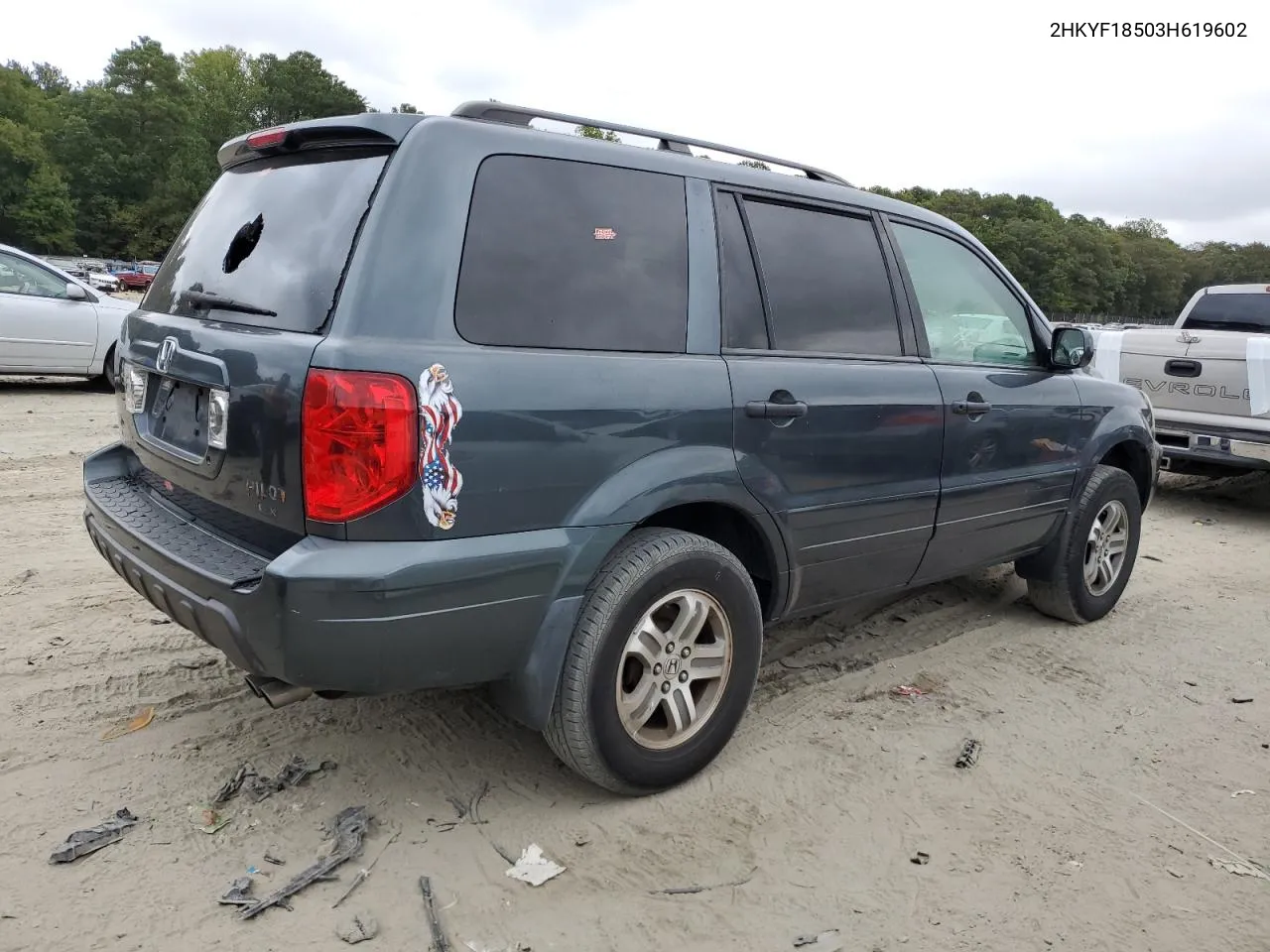 2HKYF18503H619602 2003 Honda Pilot Exl