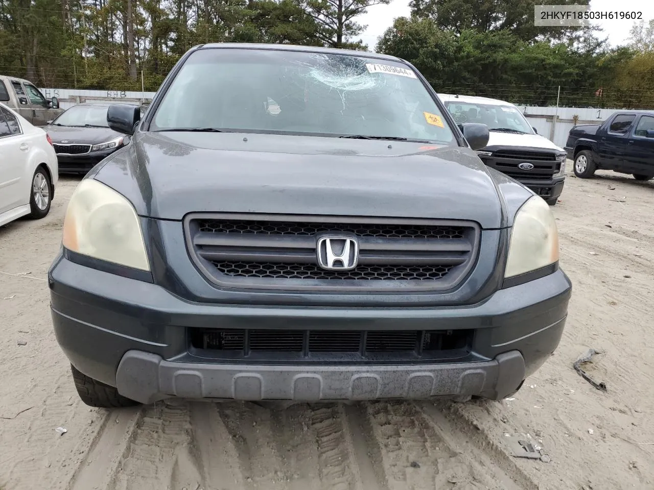 2003 Honda Pilot Exl VIN: 2HKYF18503H619602 Lot: 71309644