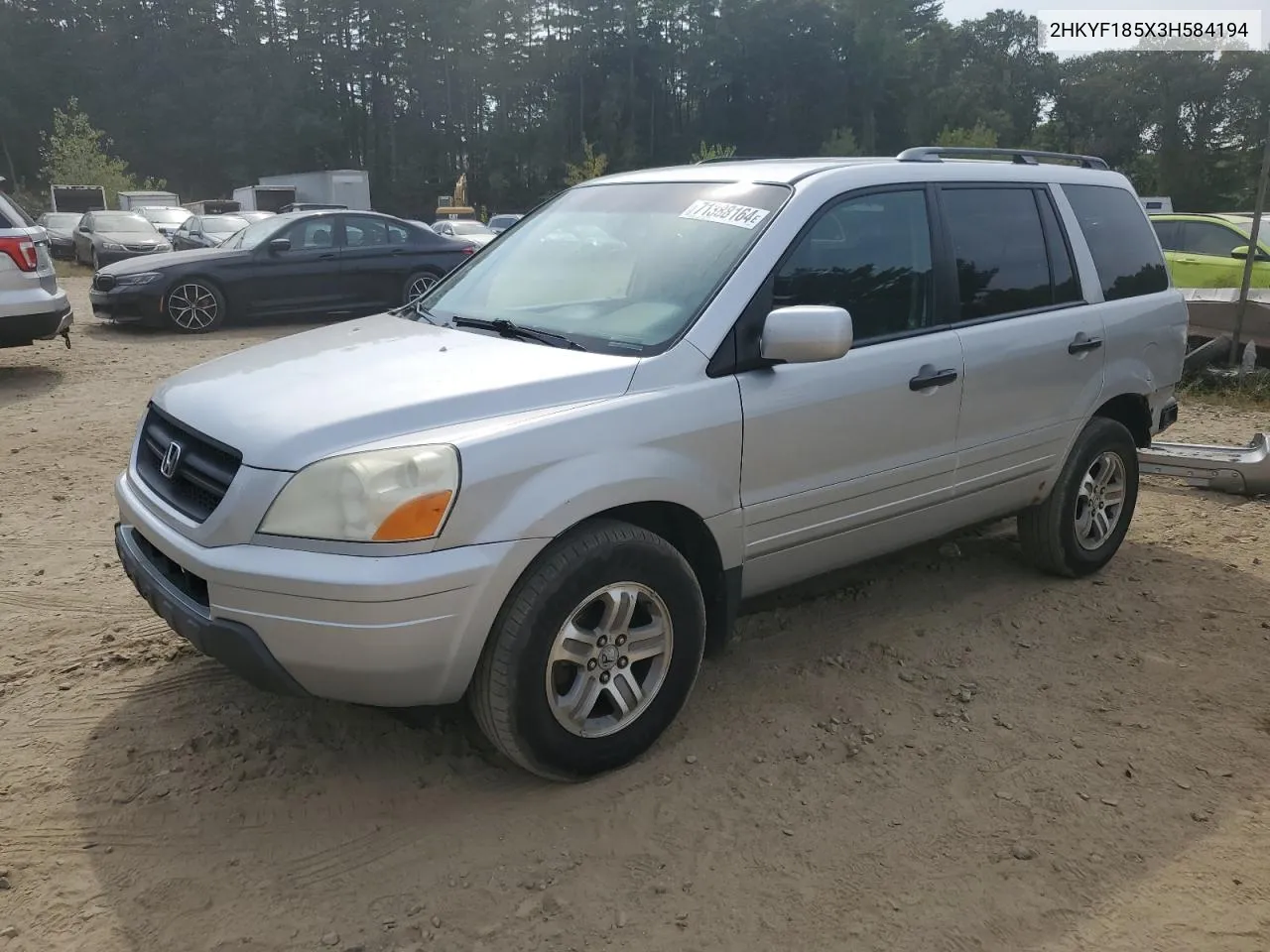 2003 Honda Pilot Exl VIN: 2HKYF185X3H584194 Lot: 71388164