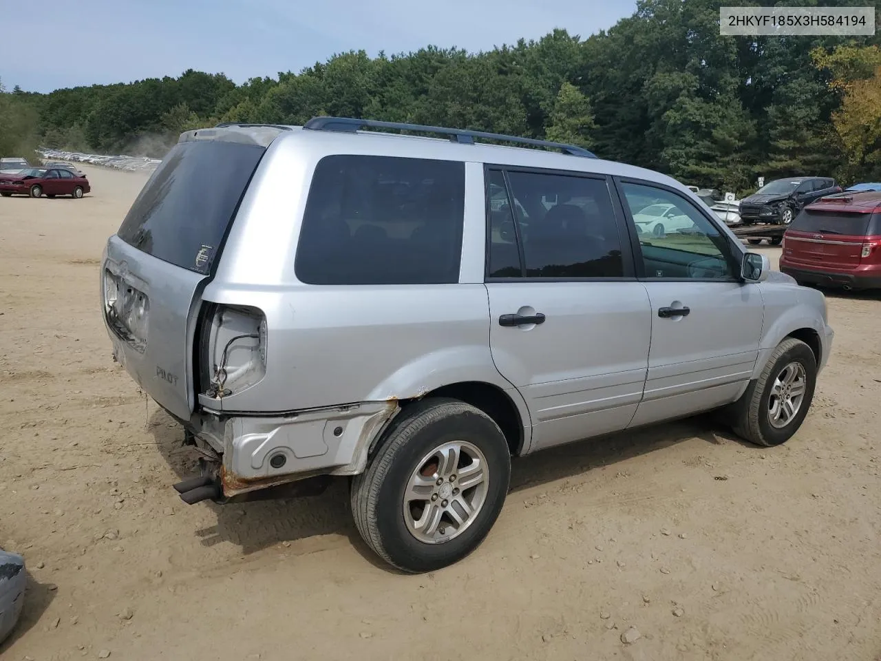 2003 Honda Pilot Exl VIN: 2HKYF185X3H584194 Lot: 71388164