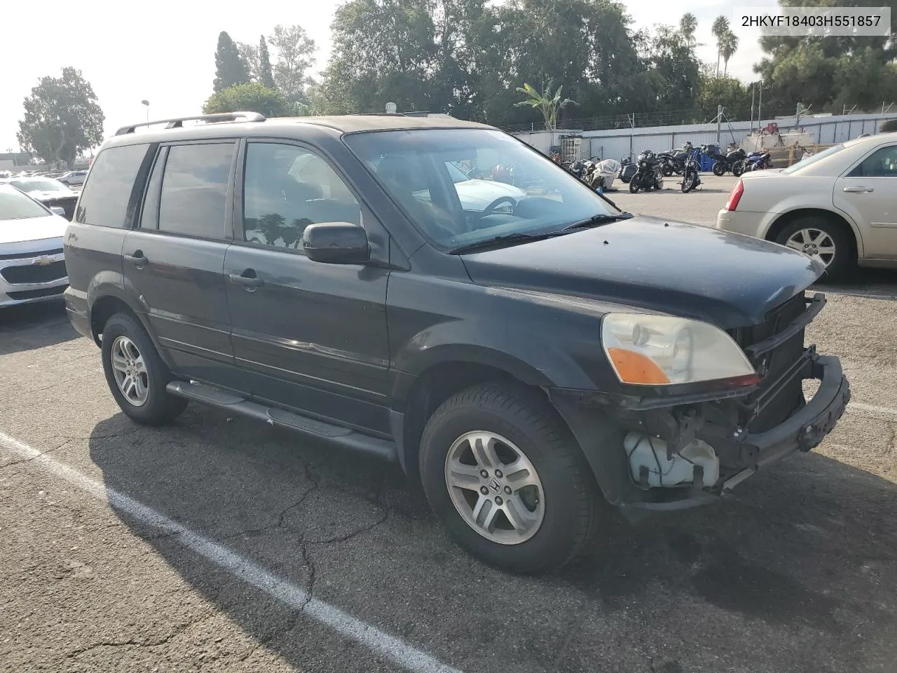 2003 Honda Pilot Ex VIN: 2HKYF18403H551857 Lot: 71470434