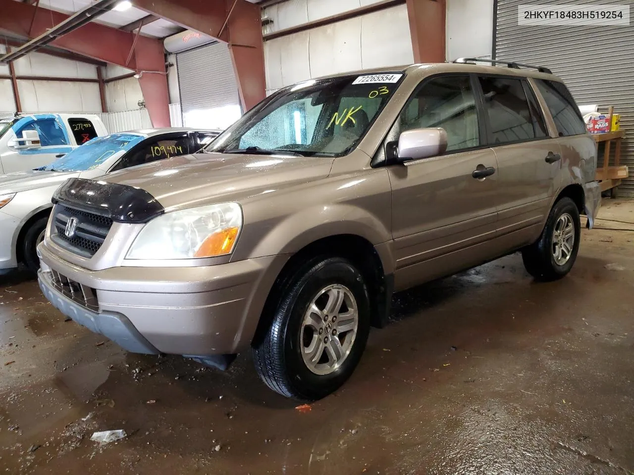 2003 Honda Pilot Ex VIN: 2HKYF18483H519254 Lot: 72265554