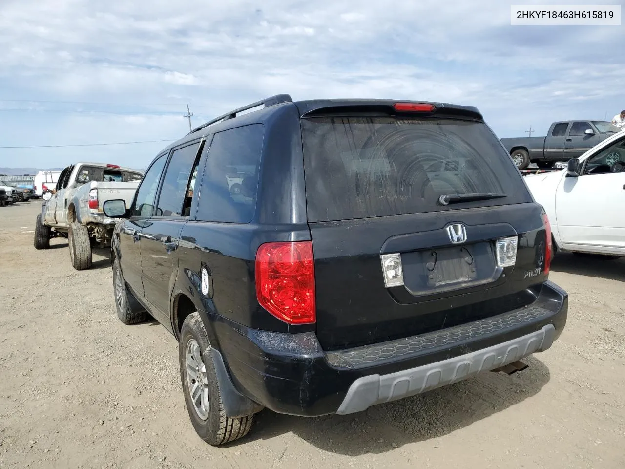 2003 Honda Pilot Ex VIN: 2HKYF18463H615819 Lot: 74698284