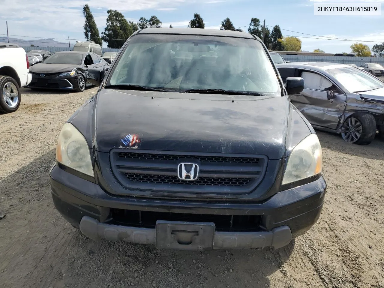 2003 Honda Pilot Ex VIN: 2HKYF18463H615819 Lot: 74698284