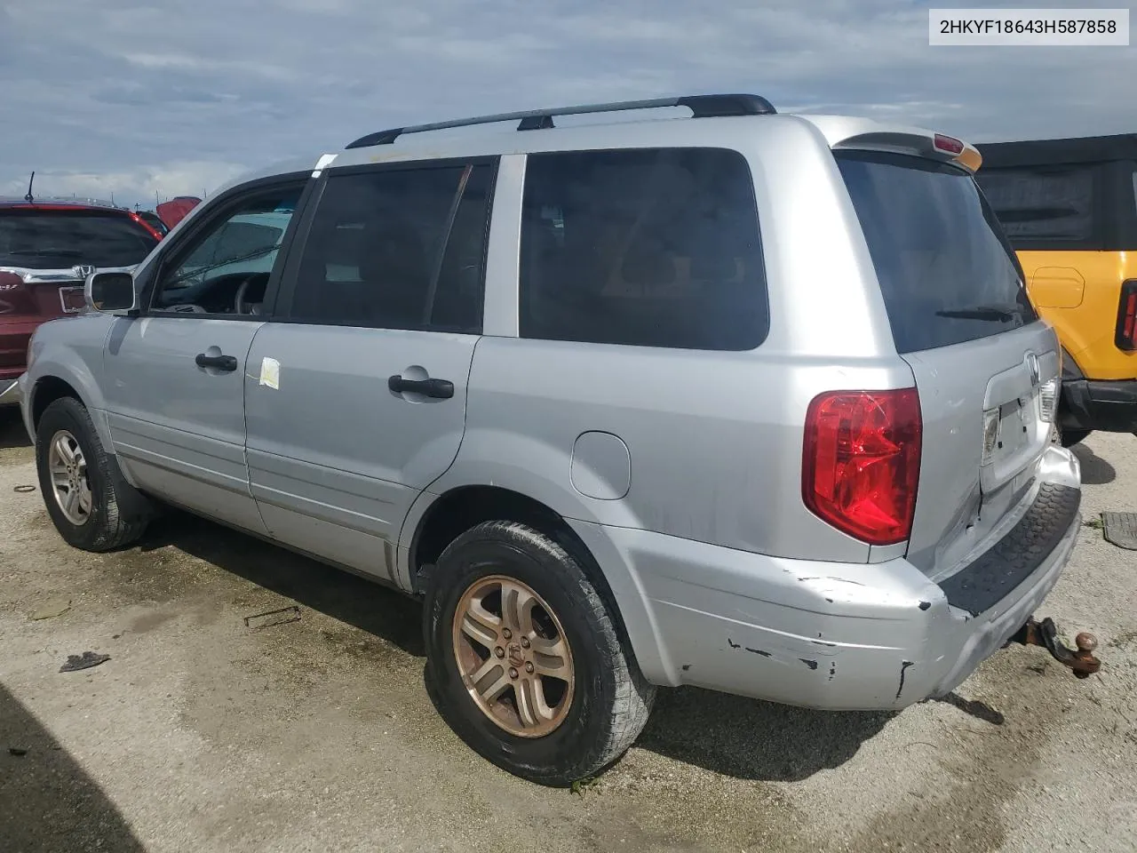 2003 Honda Pilot Exl VIN: 2HKYF18643H587858 Lot: 74885484