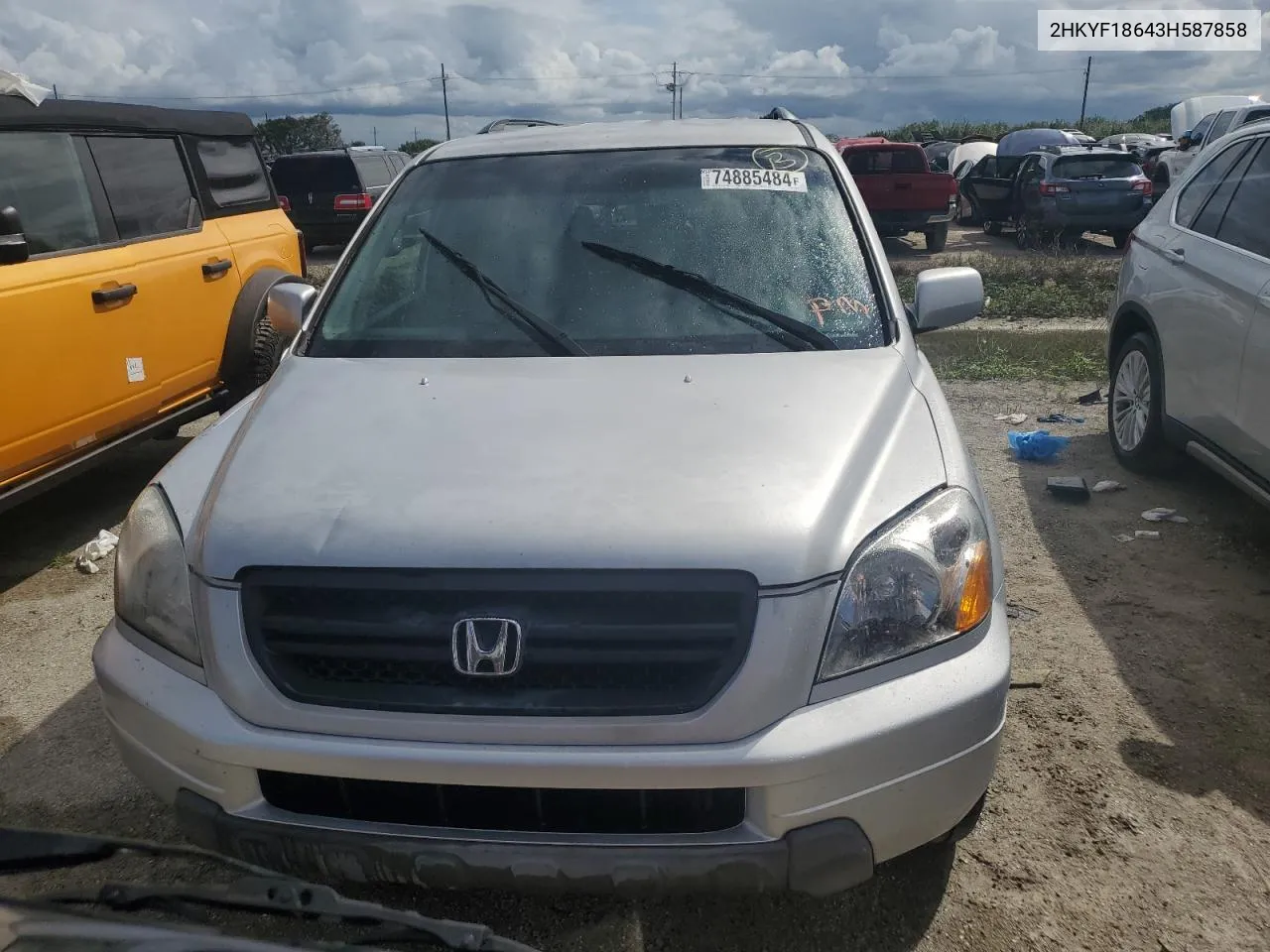 2003 Honda Pilot Exl VIN: 2HKYF18643H587858 Lot: 74885484