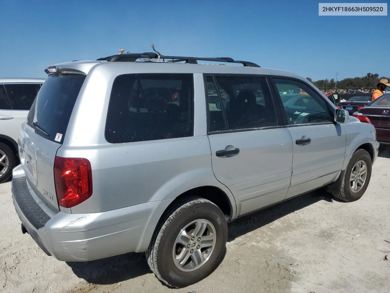 2003 Honda Pilot Exl VIN: 2HKYF18663H509520 Lot: 75184614