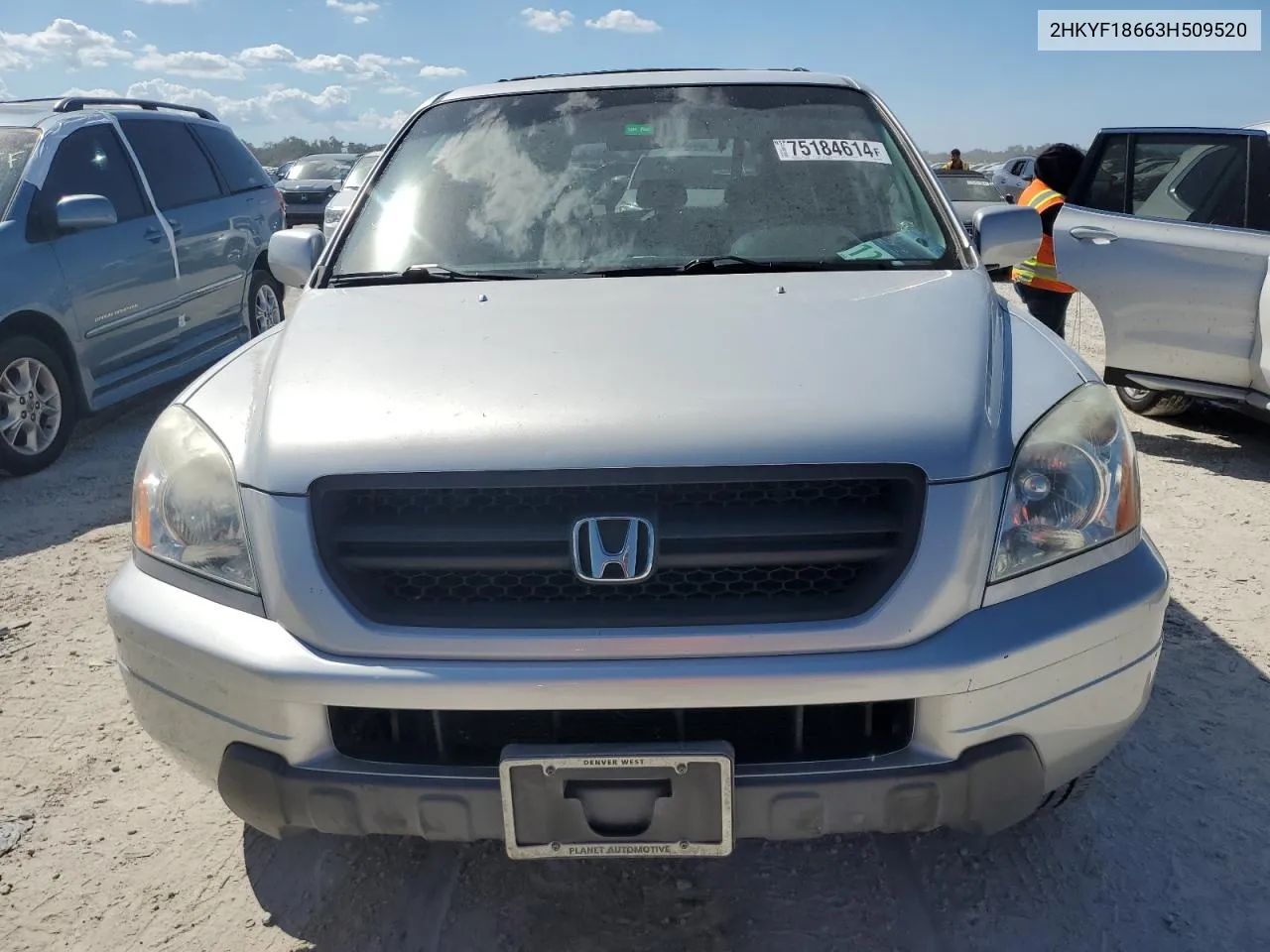 2003 Honda Pilot Exl VIN: 2HKYF18663H509520 Lot: 75184614