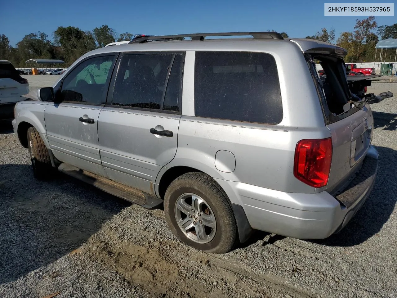 2003 Honda Pilot Exl VIN: 2HKYF18593H537965 Lot: 76169294