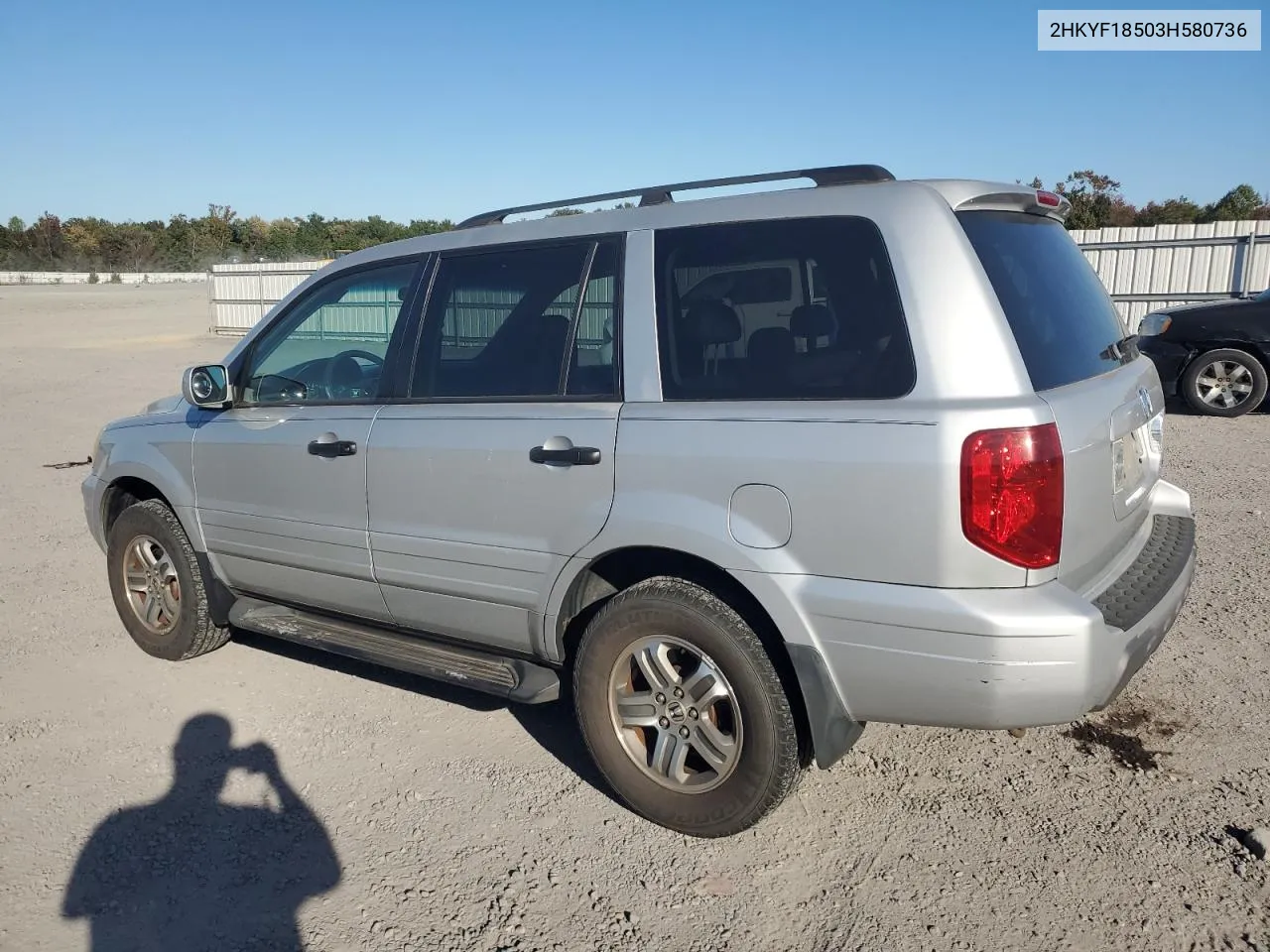 2003 Honda Pilot Exl VIN: 2HKYF18503H580736 Lot: 76929824