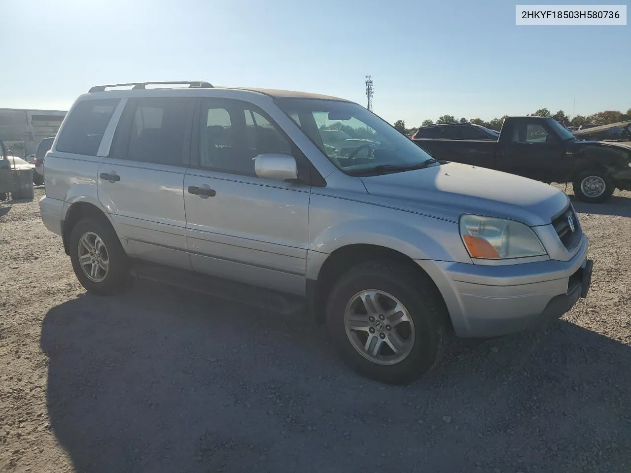 2003 Honda Pilot Exl VIN: 2HKYF18503H580736 Lot: 76929824