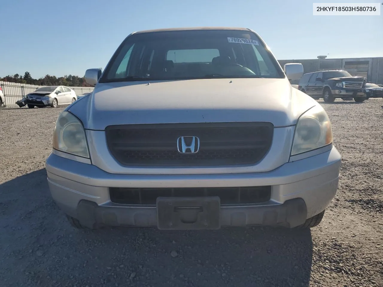 2003 Honda Pilot Exl VIN: 2HKYF18503H580736 Lot: 76929824