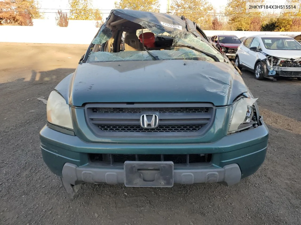 2003 Honda Pilot Ex VIN: 2HKYF184X3H515514 Lot: 77532224