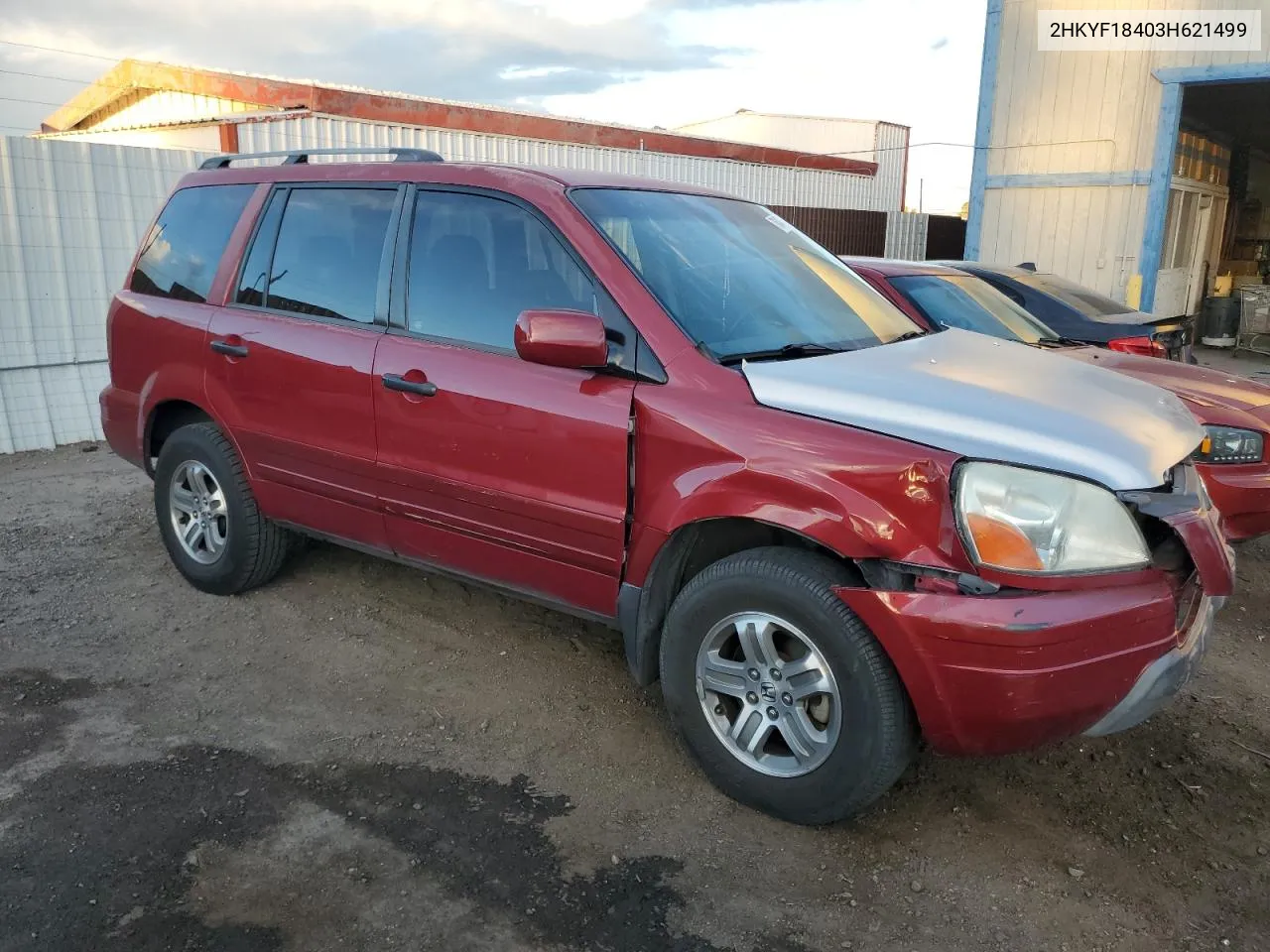 2003 Honda Pilot Ex VIN: 2HKYF18403H621499 Lot: 78497564