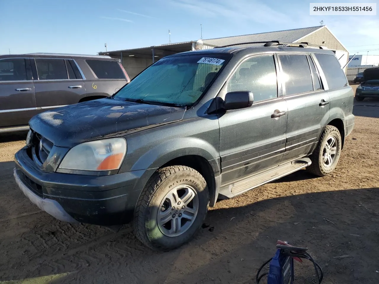 2003 Honda Pilot Exl VIN: 2HKYF18533H551456 Lot: 78746174