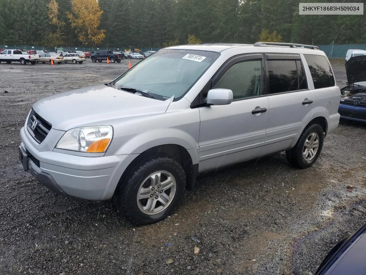 2003 Honda Pilot Exl VIN: 2HKYF18683H509034 Lot: 79061974