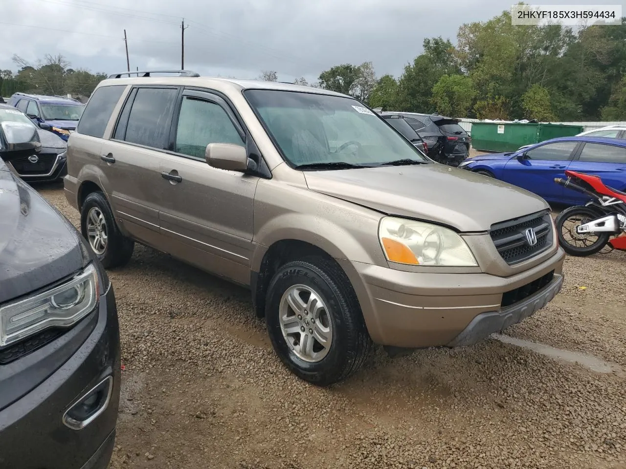 2003 Honda Pilot Exl VIN: 2HKYF185X3H594434 Lot: 79145454