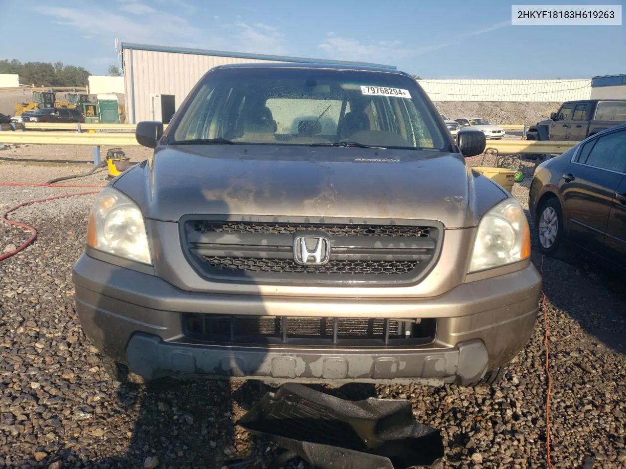 2003 Honda Pilot Lx VIN: 2HKYF18183H619263 Lot: 79768294