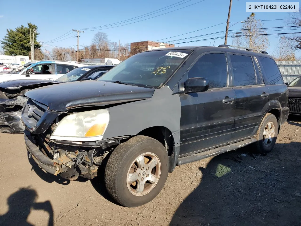 2003 Honda Pilot Ex VIN: 2HKYF18423H622461 Lot: 80304224