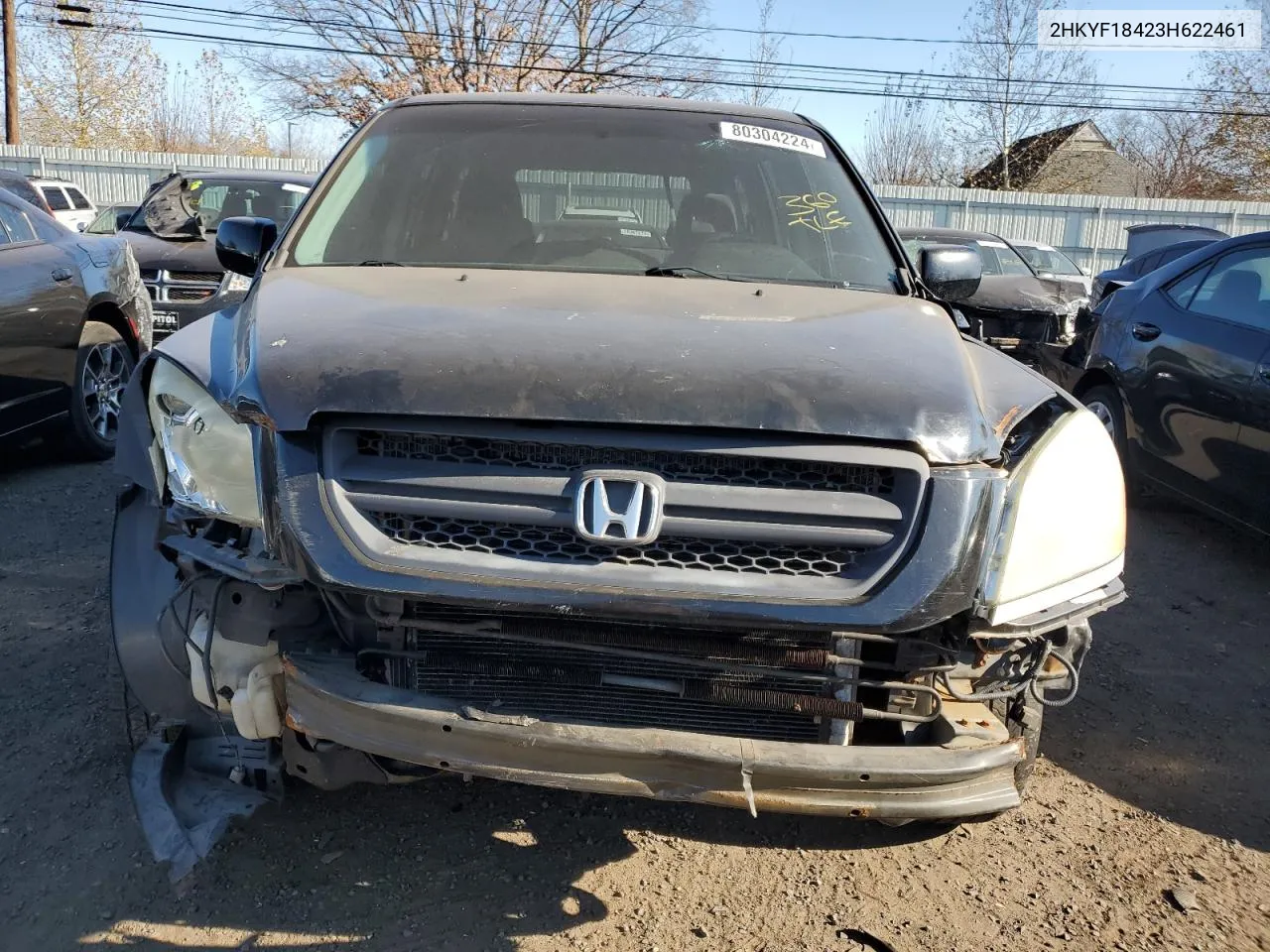 2003 Honda Pilot Ex VIN: 2HKYF18423H622461 Lot: 80304224