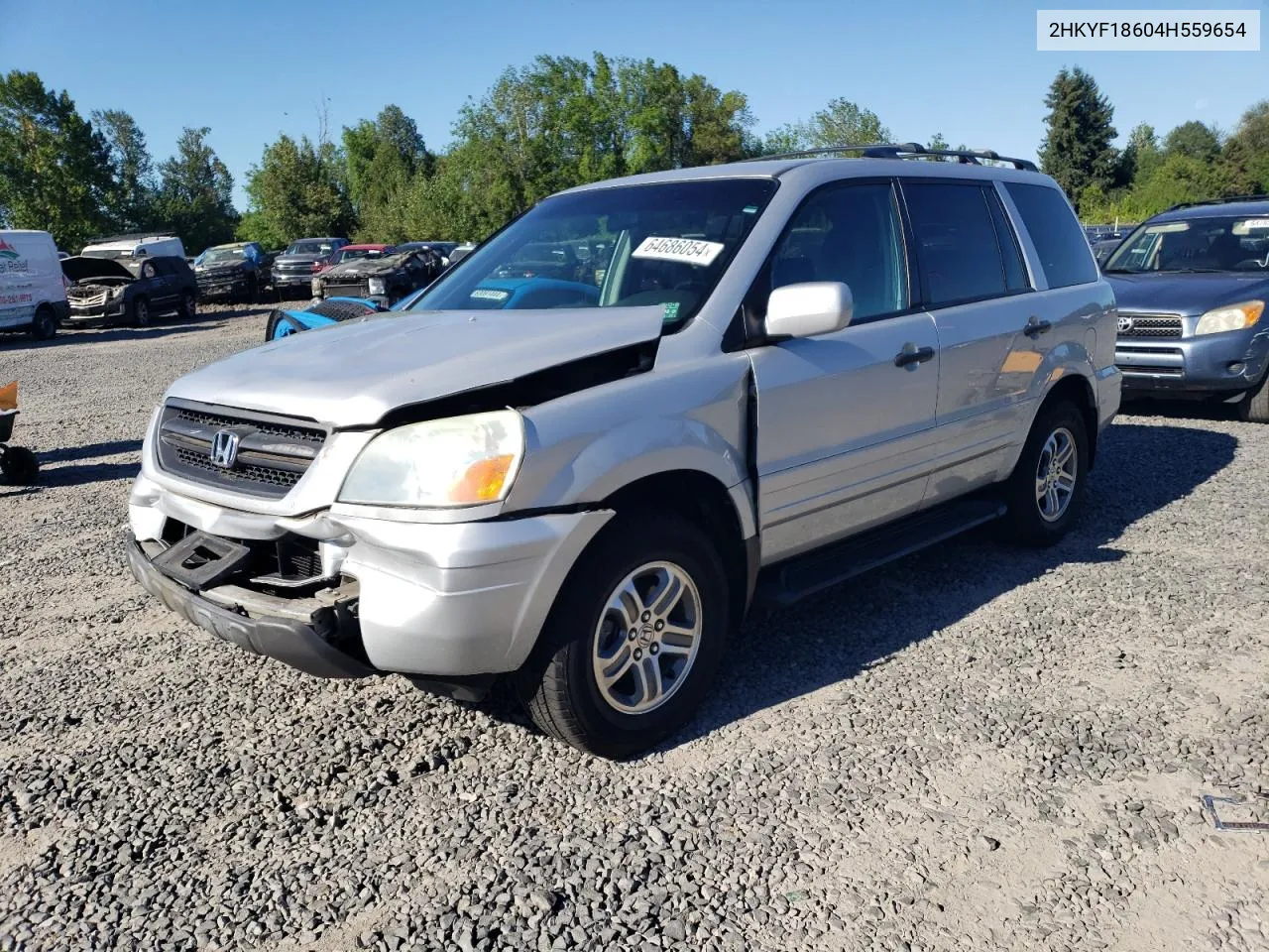 2004 Honda Pilot Exl VIN: 2HKYF18604H559654 Lot: 64686054